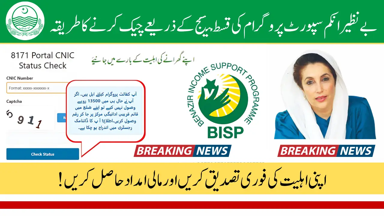 BISP 8171 Payment Eligibility Check Through 8171 SMS