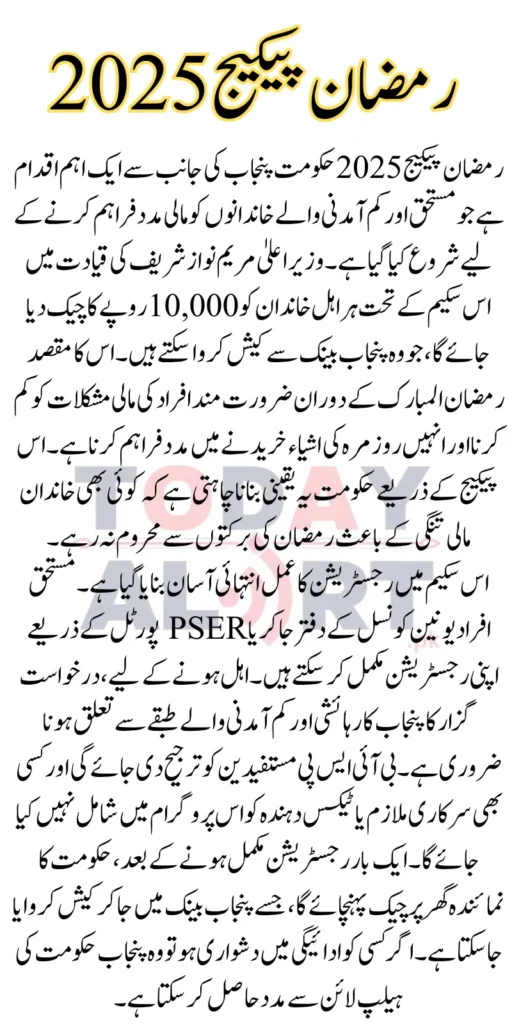 Maryam Nawaz Ramzan Package Registration
