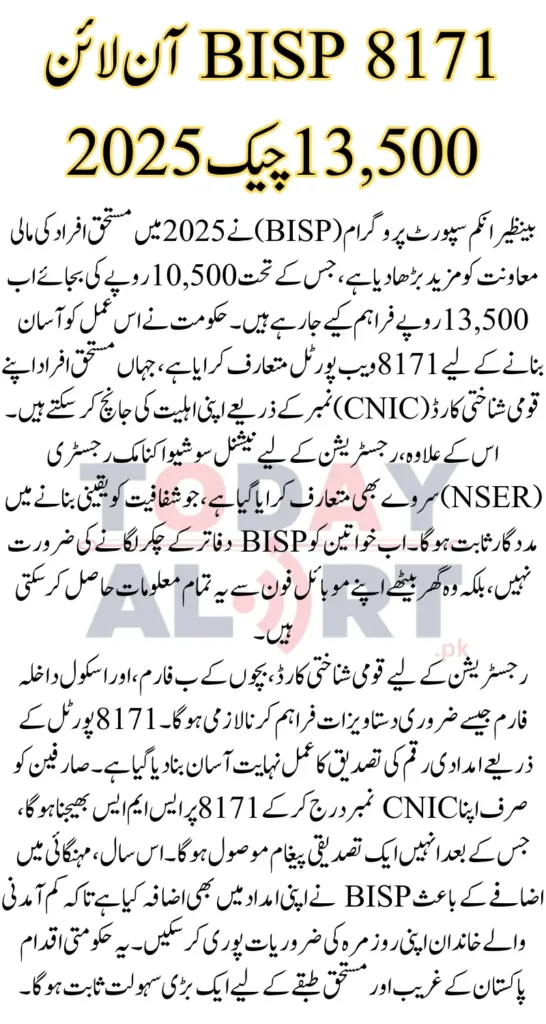 BISP 8171 Check Online CNIC 2025 New Balance 13500.