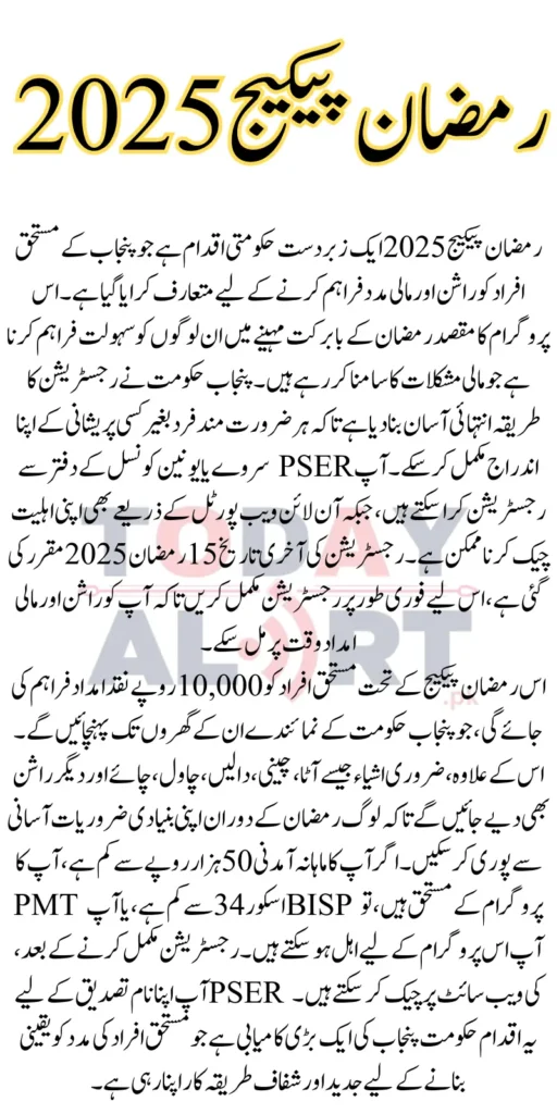 Rashan Program 2025 Online Registration Ramzan Package