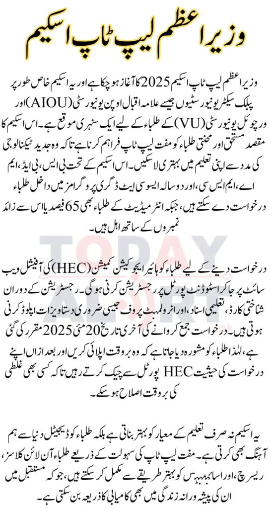 PM Laptop Scheme 2025 Universities Update and Apply Via Portal
