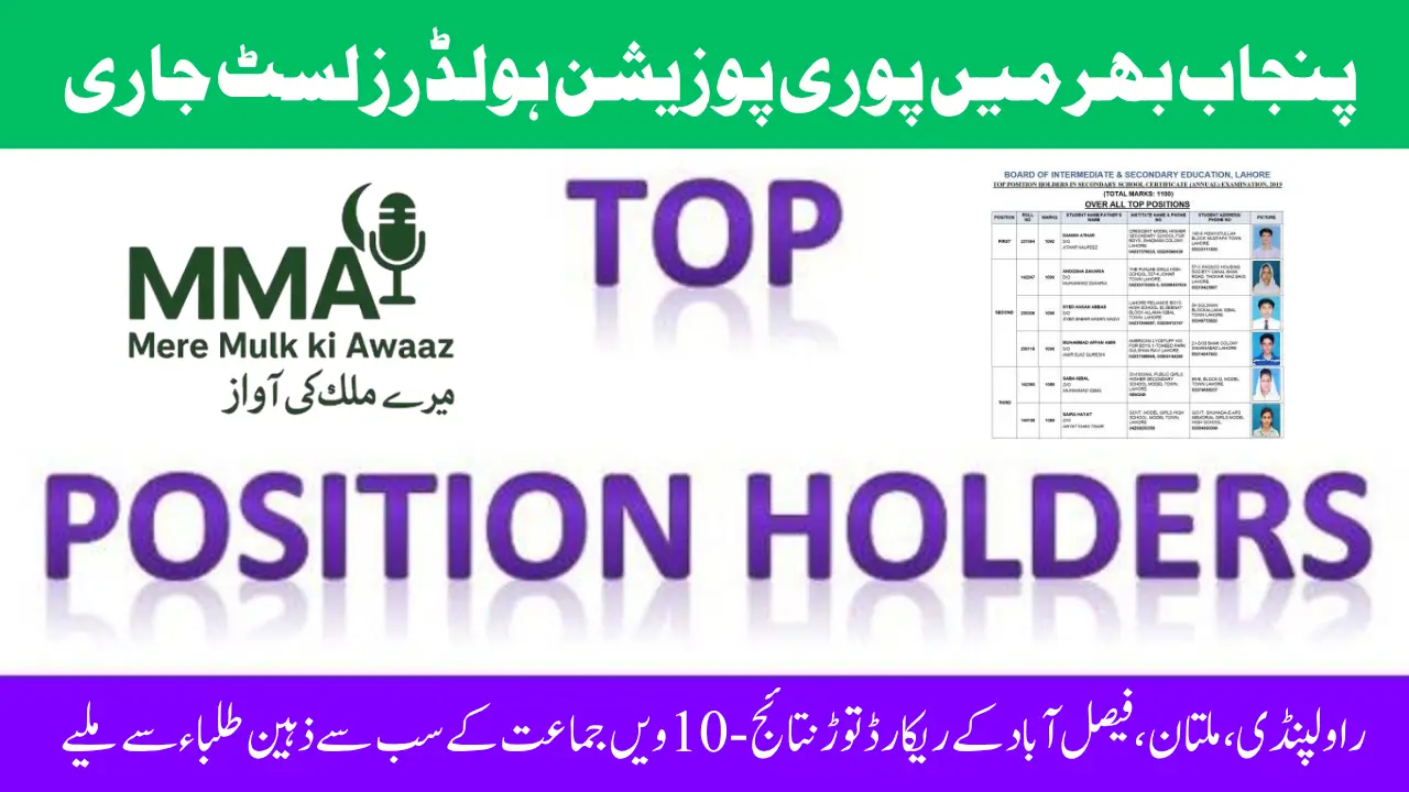 10th Class Result 2025 Topper List All Punjab Boards