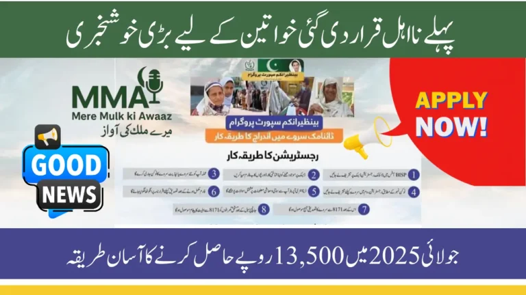 BISP 8171 July 2025 Online Registration Process for Ineligible Women Step By Step Guide