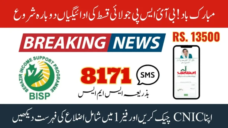 BISP 8171 July 2025 Payment Reactivated in Phase 1 Districts – Full Details Inside