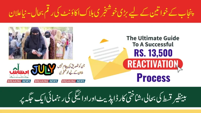 BISP Punjab July 2025 Payment Reactivation Complete Process, Status Check & CNIC Update Guide