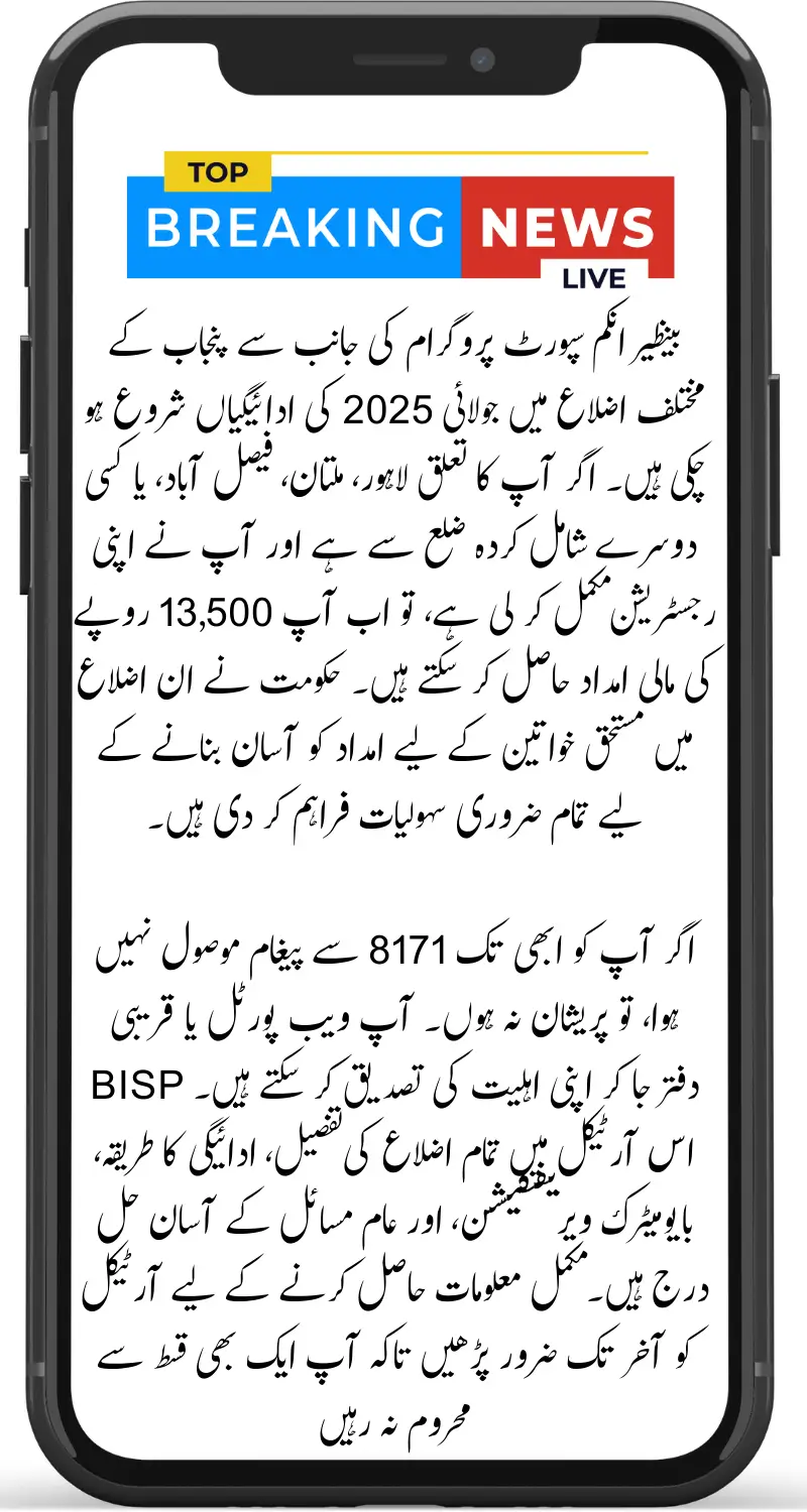 Punjab Districts BISP July 2025 Payments: Full District List, Eligibility & Collection Guide