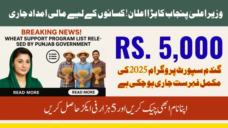 Breaking News! Wheat Support Program List Released By Punjab Government