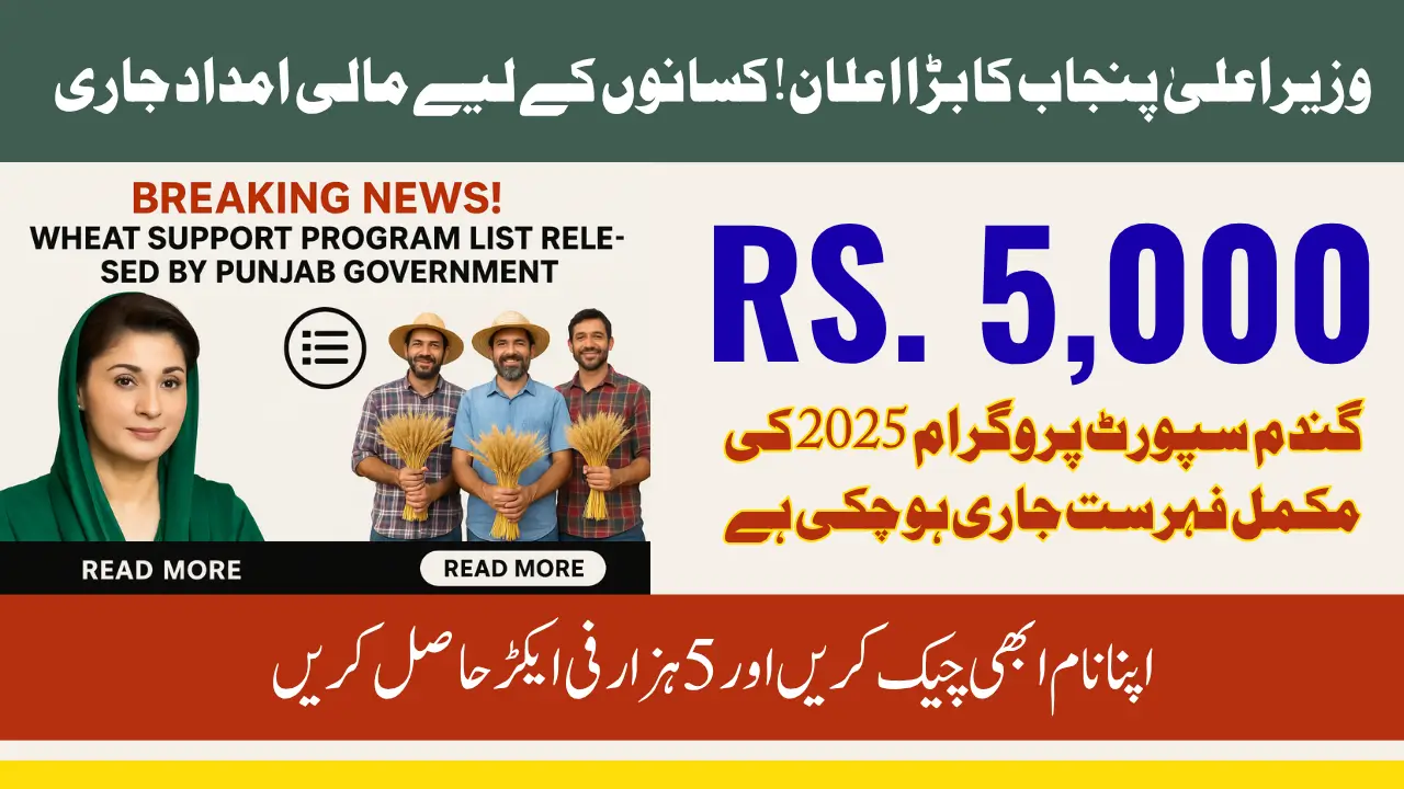 Breaking News! Wheat Support Program List Released By Punjab Government