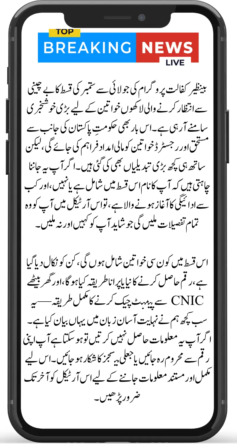 Benazir Income Support 8171 July to Sept Payment 2025 New Update Clear Step-by-Step Guide