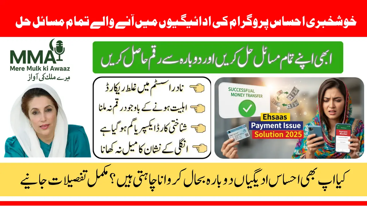 Ehsaas Payment Issue Solution 2025 Latest Method to Receive Your Funds Fast